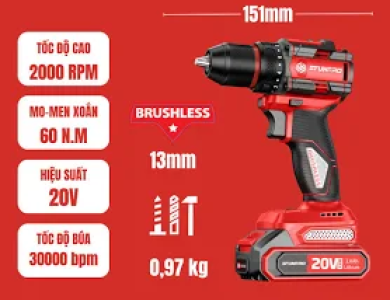 MÁY KHOAN PIN 3 CHỨC NĂNG 13MM S20 DCR13A Bản 4.0Ah