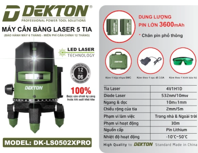 MÁY CÂN BẰNG LASER DEKTON - DK LS0502XPRO