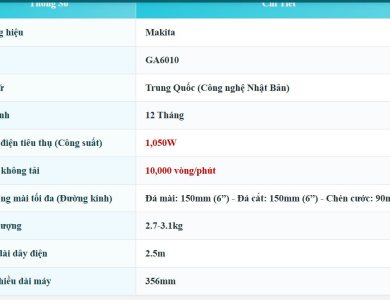 Máy mài góc Makita GA6010/GA6020 (150MM/1050W/CÔNG TẮC BÓP)