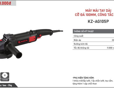 MÁY MÀI KAIZEN CÔNG TẮC BÓP CỠ ĐĨA 100MM BẢN MỚI KZ-105P/KZ105PS