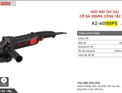 MÁY MÀI KAIZEN CÔNG TẮC BÓP CỠ ĐĨA 100MM BẢN MỚI KZ-105P/KZ105PS