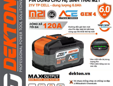 Pin Dekton Gen 4 M21-B6120XPROMAX 21V 6.0Ah Dòng Xả Cao
