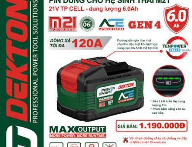 Pin Dekton Gen 4 M21-B6120XPROMAX 21V 6.0Ah Dòng Xả Cao