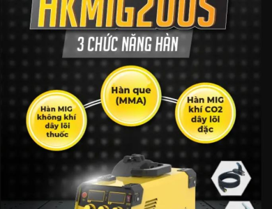 Máy hàn MIG không dùng khí 3 chức năng Hồng Ký Master 160A 220V- HKMIG200S