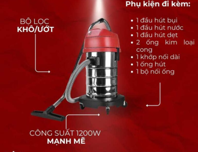 Máy hút bụi khô và ướt 30L 1200W KVC30 – DCK