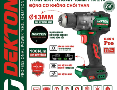 Máy khoan  pin Dekton M21-ID13100CP ( CHƯA GỒM PIN VÀ SẠC)