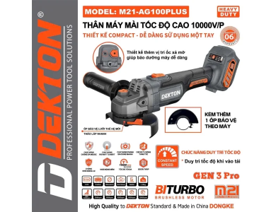 Thân máy mài góc dùng pin 21V Dekton M21-AG100PROMAX / M21-AG100XPLUS