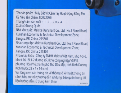 Máy vặn vít dùng pin Makita TD022DSE 7.2V