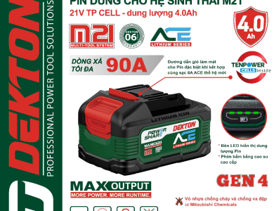 Pin 21V 4.0Ah Dekton M21-B4090XPROMAX (ACE)
