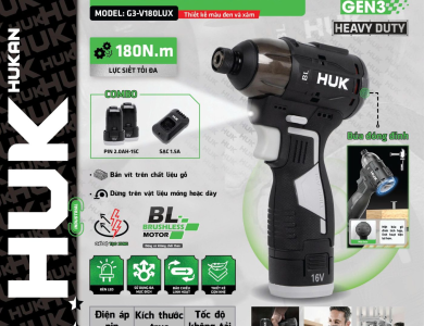 Máy chuyên vít búa Hukan (Gen 3) G3-V180LUX