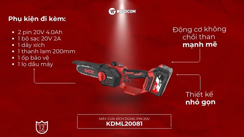 Máy cưa xích dùng pin 20V DCK KDML20081