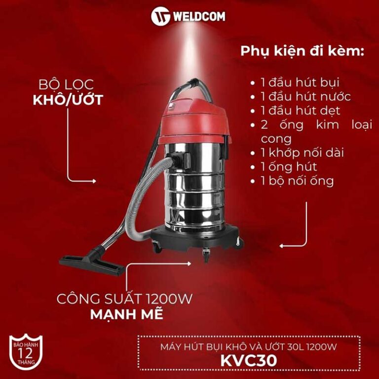 Máy hút bụi khô và ướt 30L 1200W KVC30 – DCK