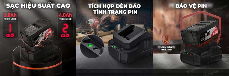 Đế sạc 2A cho pin 20V DCK FFCL20-02 