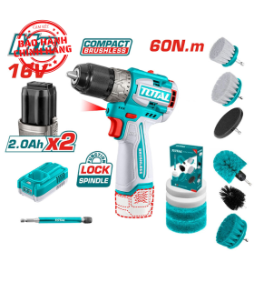 Combo Máy khoan pin 16V Total TOSLI240786 (Kèm 11 bàn chải TACB1101)