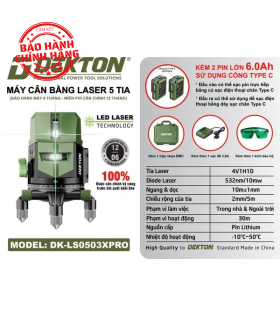 Máy cân mực 5 tia laser xanh DEKTON DK-LS0503XPRO