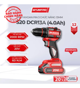 MÁY KHOAN PIN 3 CHỨC NĂNG 13MM S20 DCR13A Bản 4.0Ah