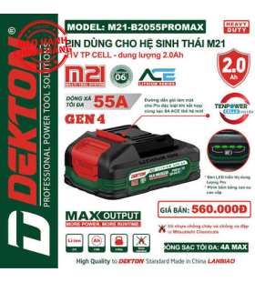Pin 21V 2.0Ah Dekton M21-B2055PROMAX (ACE)