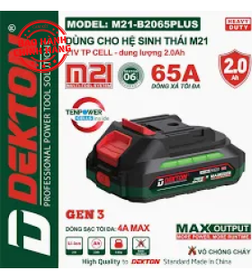 Pin 21V 2.0Ah Dekton M21-B2065PLUS (dòng xả max 65A)
