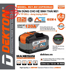 Pin Dekton Gen 4 M21-B6120XPROMAX 21V 6.0Ah Dòng Xả Cao