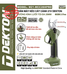Kéo cắt cành dùng pin Dekton M21-MCC28PRO / M21-MCC28XPRO