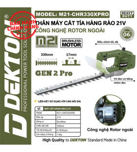 Máy cắt tỉa hàng rào pin dekton m21-chr330xpro
