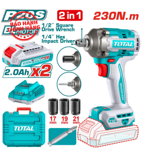 Máy vặn vít và bu lông dùng pin 20V Total TIWLI20236 (2 Pin 2.0Ah, 1 Sạc)