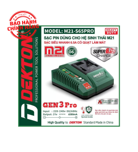 Đế sạc pin nhanh 21V Dekton M21-S65PRO
