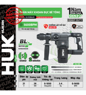 Thân máy khoan đục bê tông 2 chức năng Hukan G3-R28LUX (Gen3)