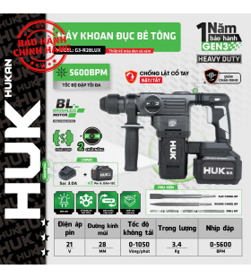 Máy khoan đục bê tông 2 chức năng Hukan G3-R28LUX (Gen3)