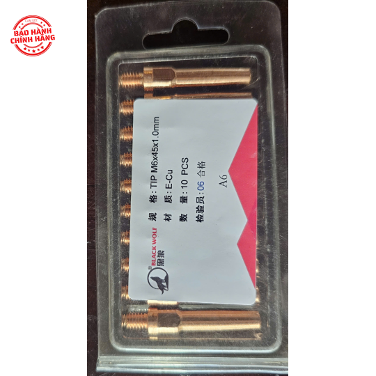 Bép hàn CO2 M6x45x1.0 E-Cu Black wolf