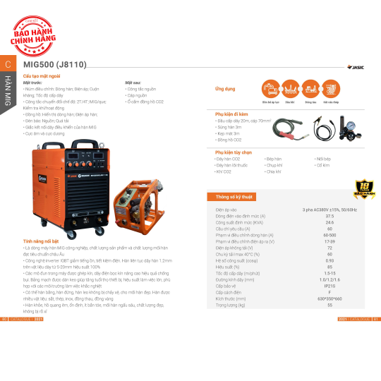 Máy hàn bán tự động MIG 500 (J8110)