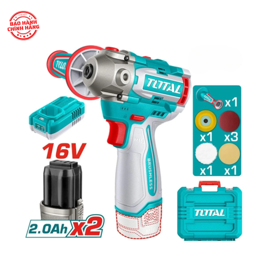Máy đánh bóng dùng pin 16V TOTAL TAPLI1676 (2 Pin 2.0Ah, 1 Sạc)