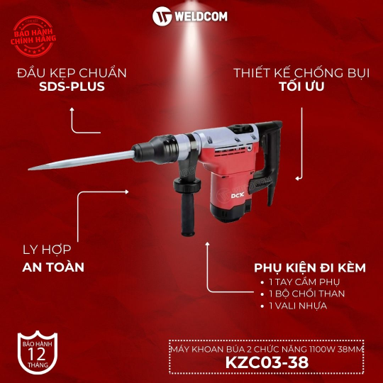 Máy khoan búa 2 chức năng 1100W 38mm KZC03-38 – DCK