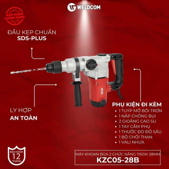Máy khoan búa 2 chức năng 1150W 28mm KZC05-28B – DCK
