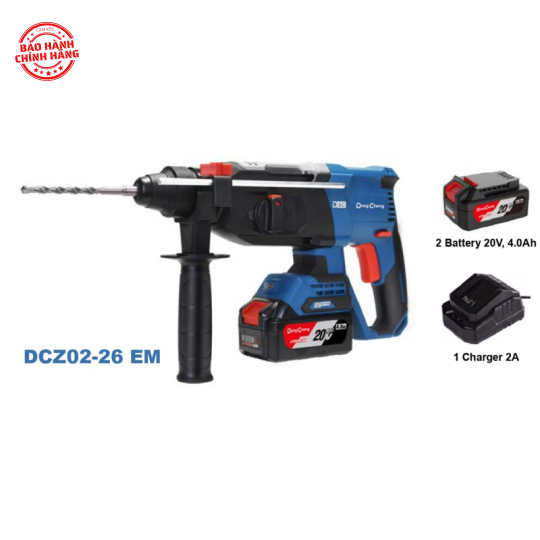 Máy khoan búa dùng pin 20V DongCheng DCZC02-26EM (Kèm 2 Pin 4.0Ah & Sạc)