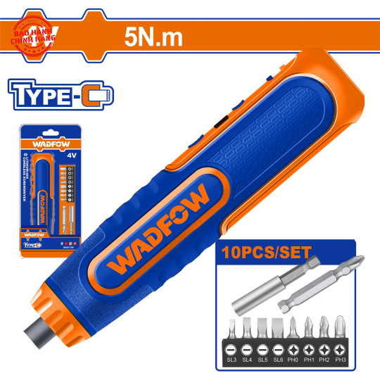 Máy siết vít dùng pin 4V-5Nm Wadfow WCV4435 (USB type-C)