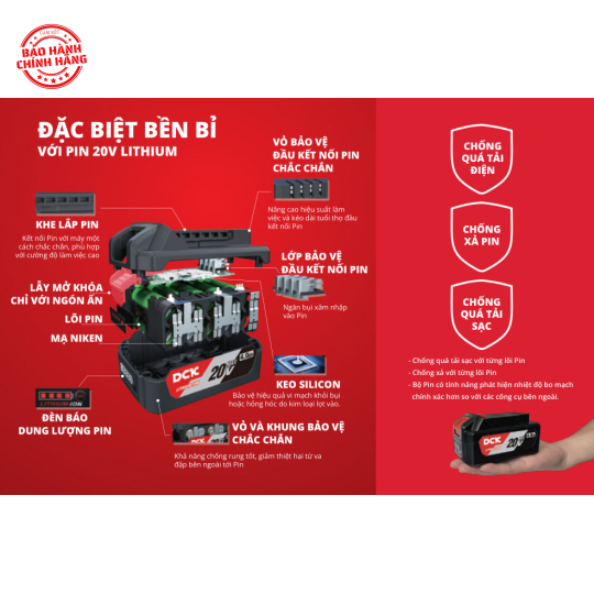 Pin Li-ion 20V 6.0Ah FFBL2060 – DCK
