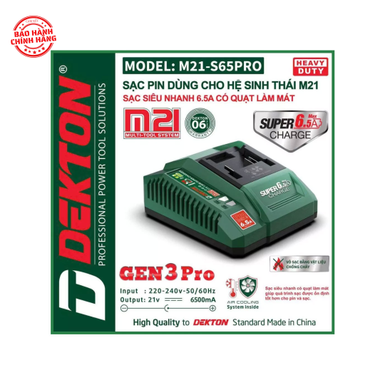 Đế sạc pin nhanh 21V Dekton M21-S65PRO