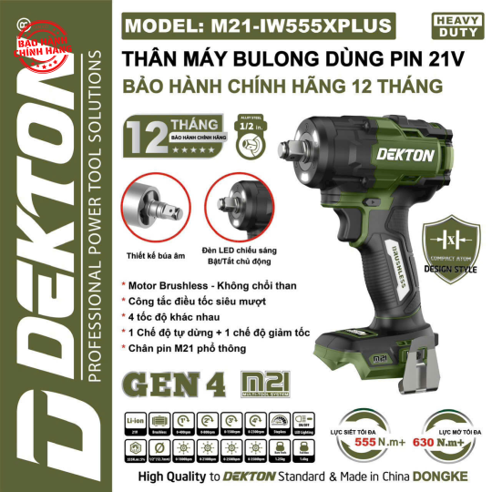 Máy siết mở bulong dekton m21-iw555plus