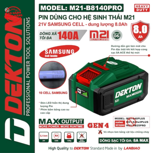 Pin Dekton M21-B8140XPRO