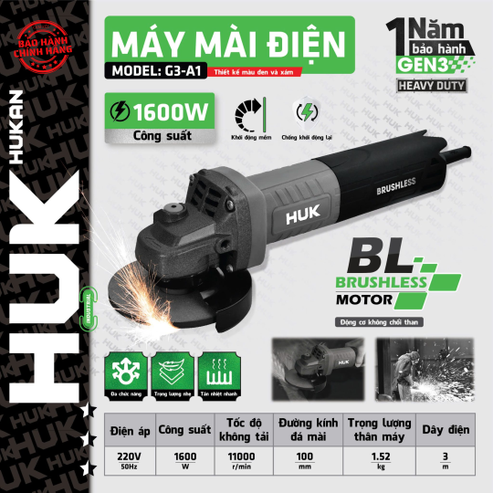 Máy mài điện Hukan G3-A1 (GEN 3)