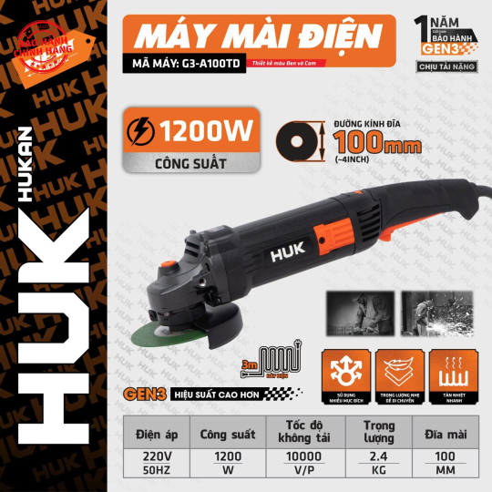 Máy mài điện Hukan G3-A100TD (GEN 3)