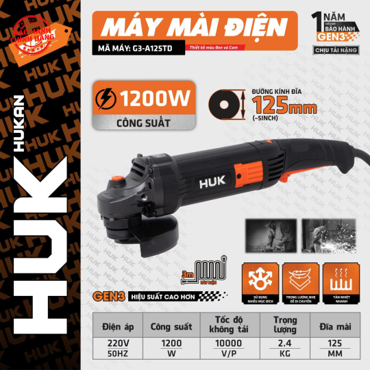 Máy Mài Điện 125MM Hukan G3-A125TD (GEN 3)